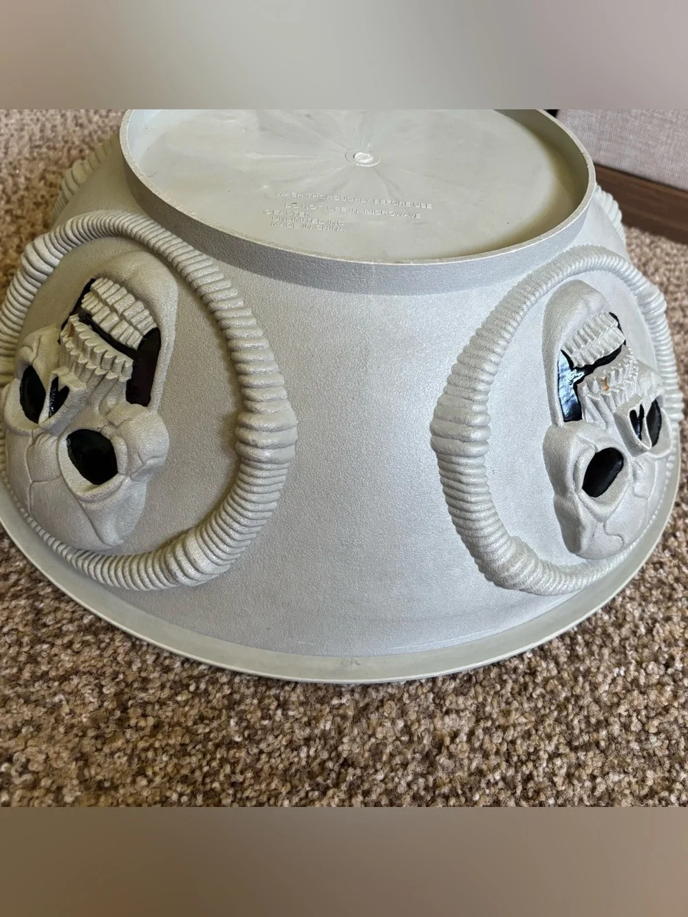 Vintage Easter Halloween Skull Head Punch Bowl Set Party Decor